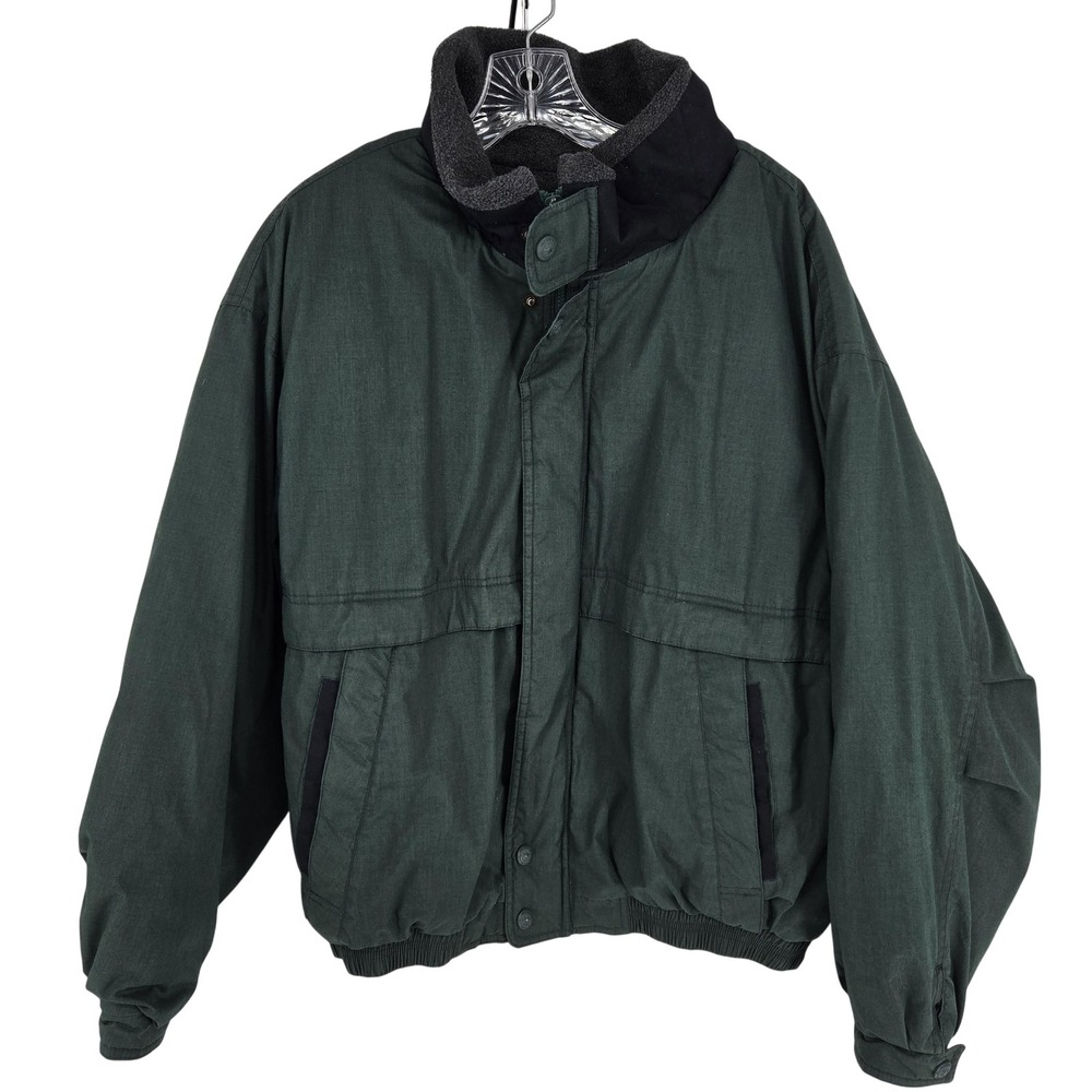 Members Only Mariner Jacket‎ Mens Large Green Insulated Bomber Fleece Collar